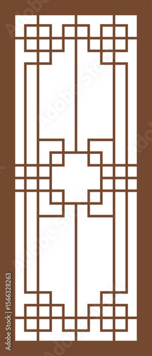 창호지 문 벡터 일러스트