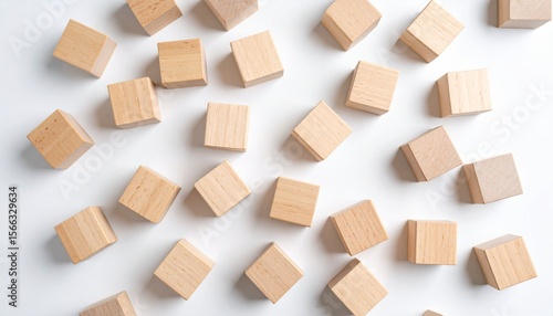 Wallpaper Mural wooden blocks on white background Torontodigital.ca