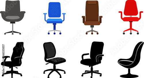 set of office chair icons