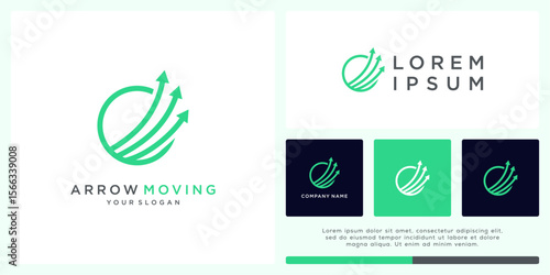 Arrow moving logo design for logistic company
