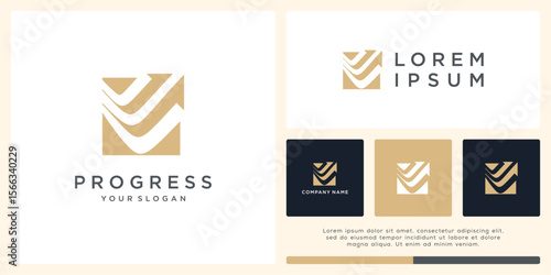 Arrow progress logo design for logistic