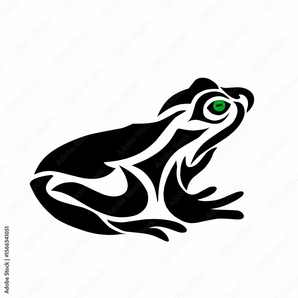 Tribal Frog Silhouette Vector Illustration Tribal Frog Silhouette Vector Illustration