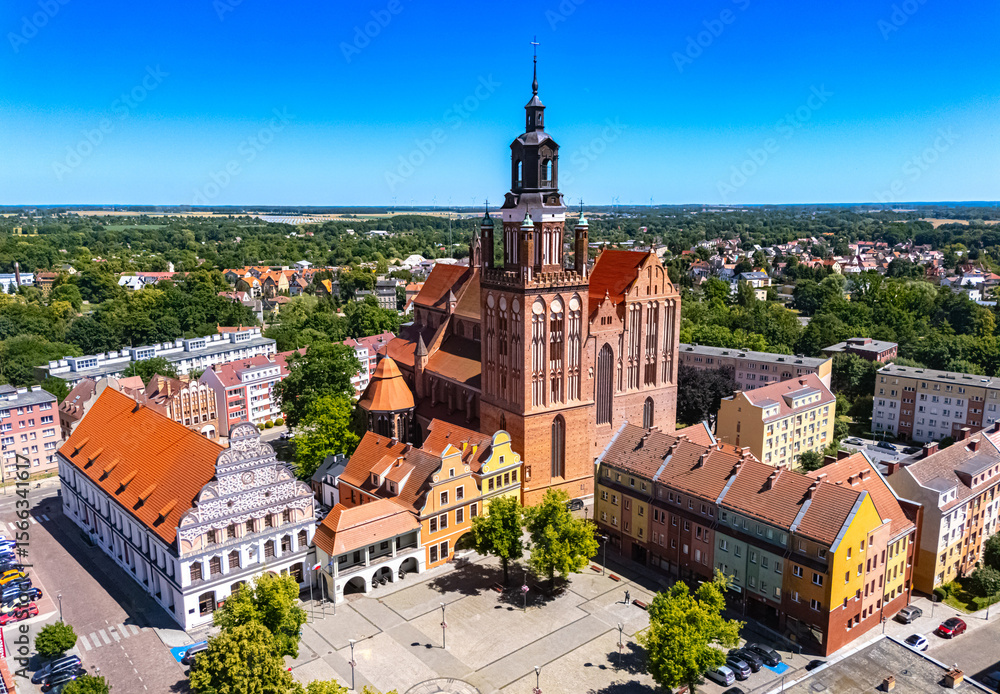 custom made wallpaper toronto digitalView of Stargard with St. Mary's Church, Poland