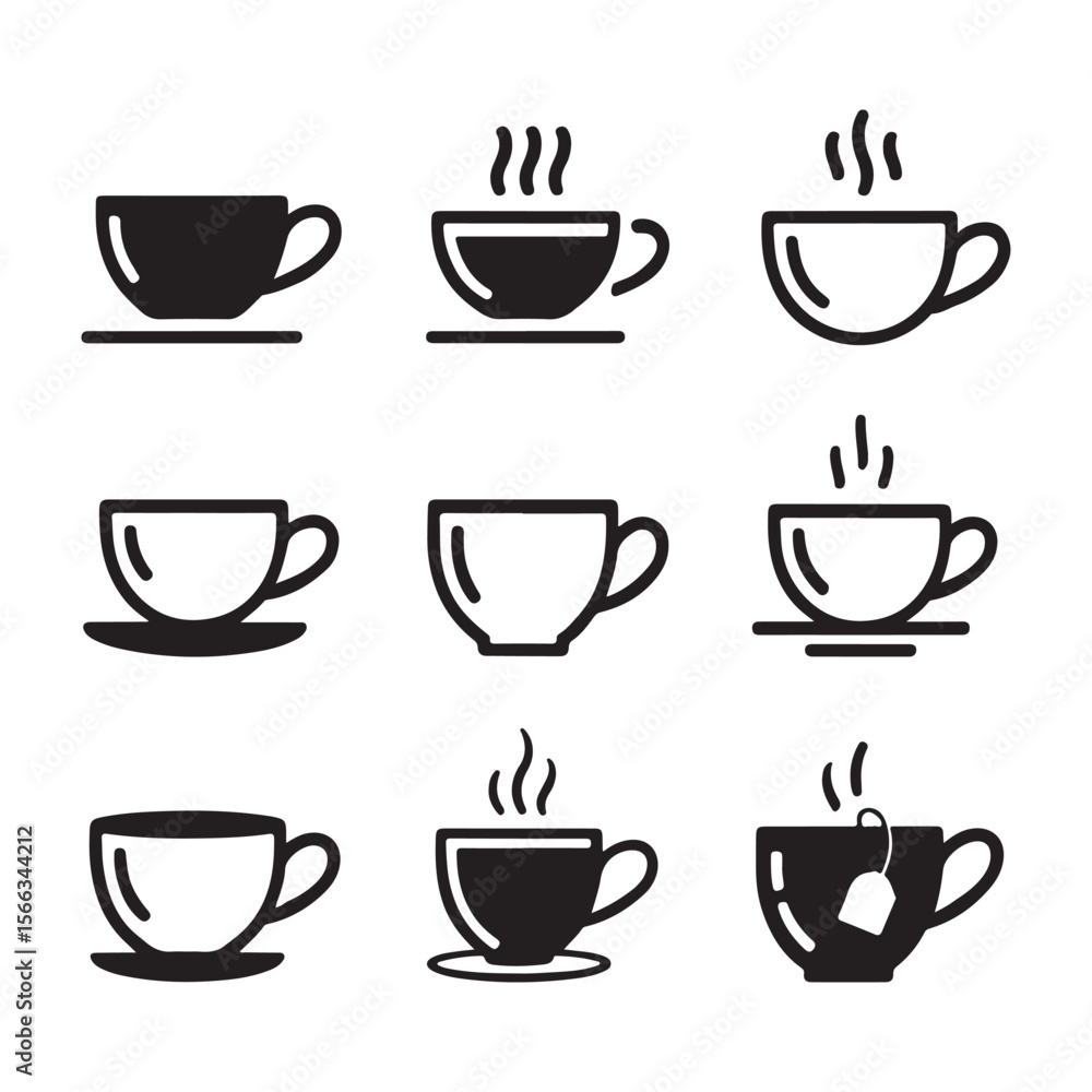 Elegant Tea Cup Outline Icon Set
Elegant Tea Cup Outline Icon Set