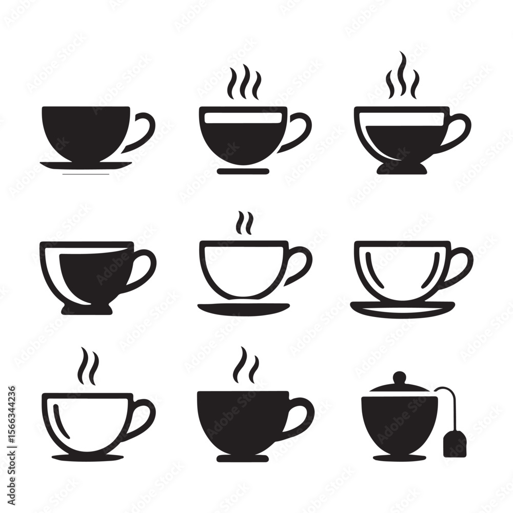 Elegant Tea Cup Outline Icon Set
Elegant Tea Cup Outline Icon Set
