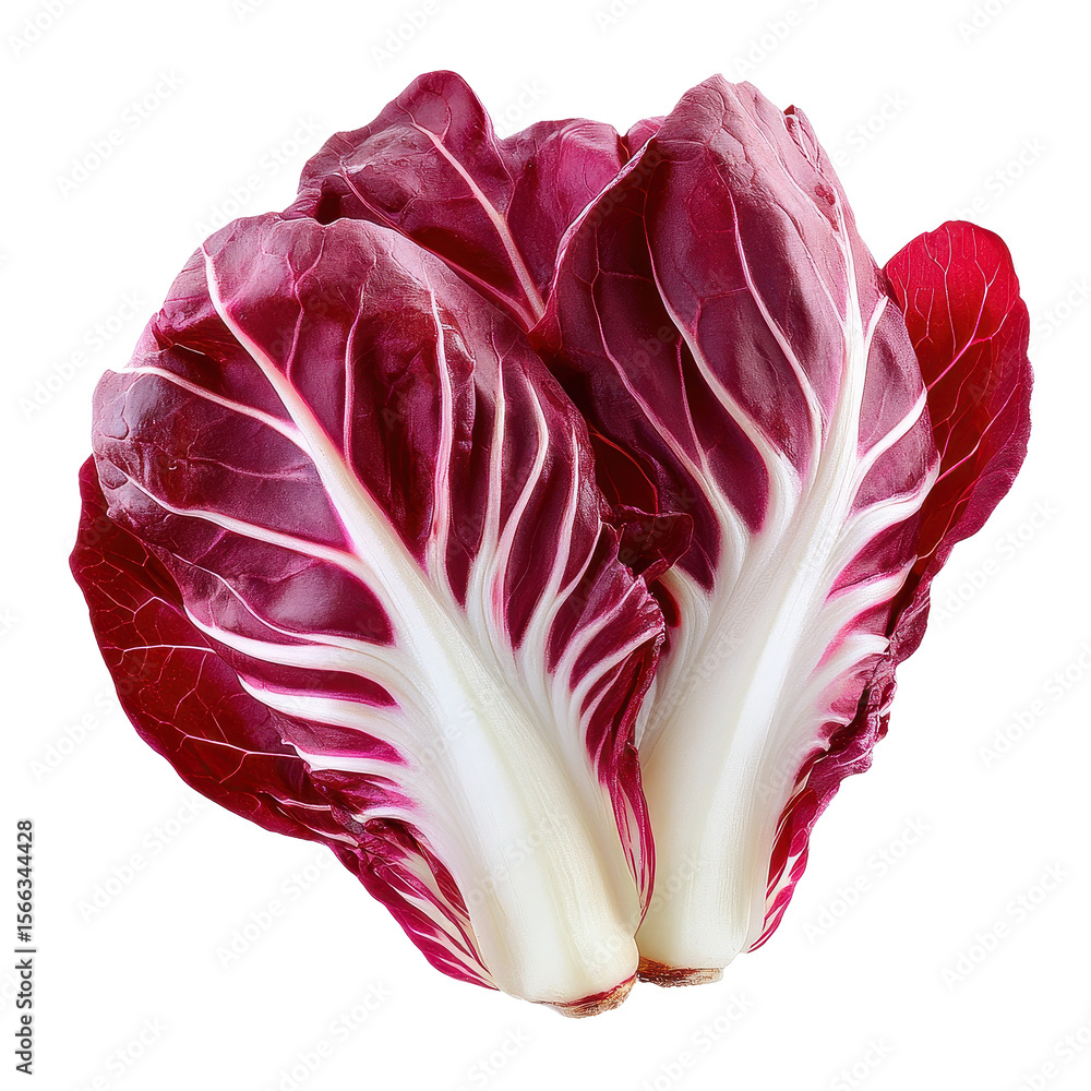 Fresh radicchio red salad isolated on a clean Transparent background showcasing vibrant colors and unique textures, Radicchio red salad isolated on PNG background Fresh radicchio red salad isolated on a clean Transparent background showcasing vibrant colors and unique textures, Radicchio red salad isolated on PNG background