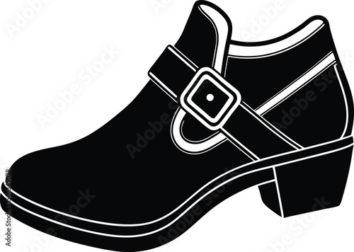 Stylish womens ankle boot buckle design fashion footwear