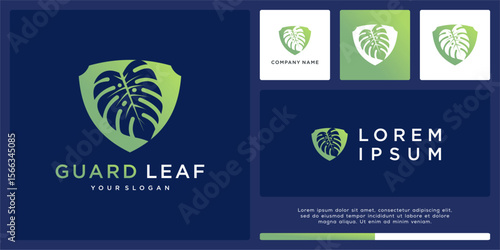 Guard leaf logo design for nature secure
