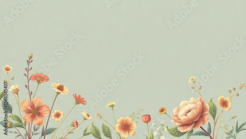 copy space for text background Aesthetic Vintage Botanical Illustration concept