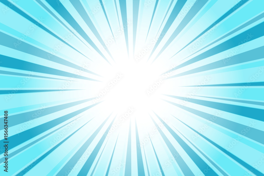 Obraz premium Pacific Blue Abstract Blue Sunburst Background. Blue background with Glowing Sunburst and Dynamic Light Rays.