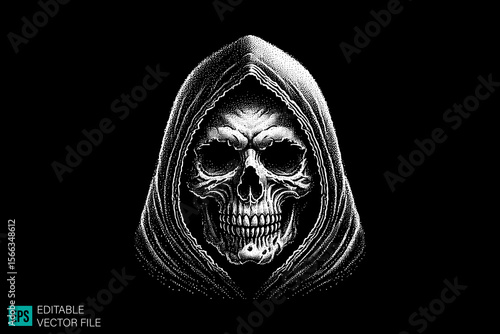 grim reaper tattoo designs dark art scary creepy style tattoo illustration vector black and white background templates