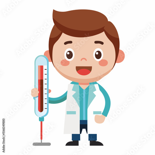 cartoon doctor with syringe