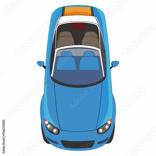 blue car isolated on white