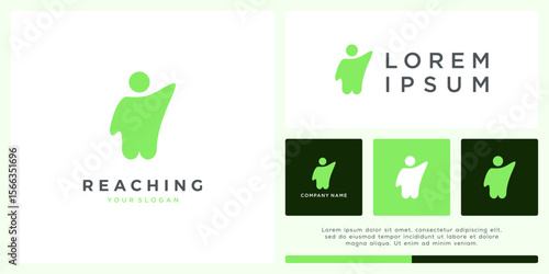 Reaching people logo design template