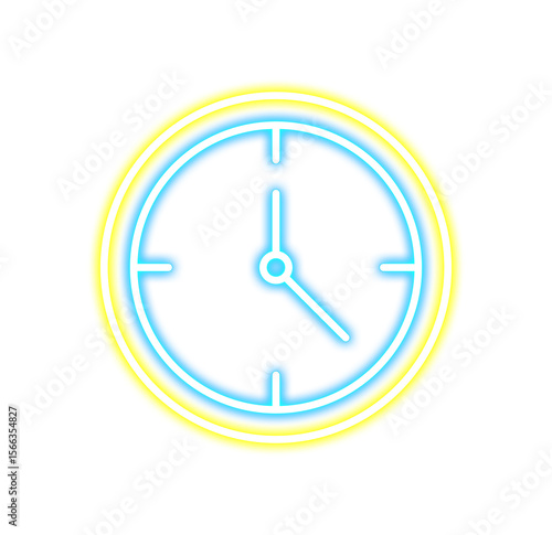 Free Download Neon Clock Icon Illustration - GFXLoad