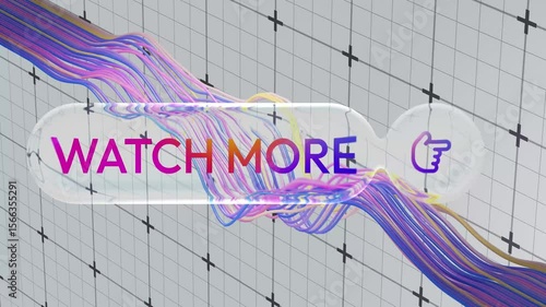 Liquid Glass Watch More Button. Designed for transitions, end cards, or video blog segments.