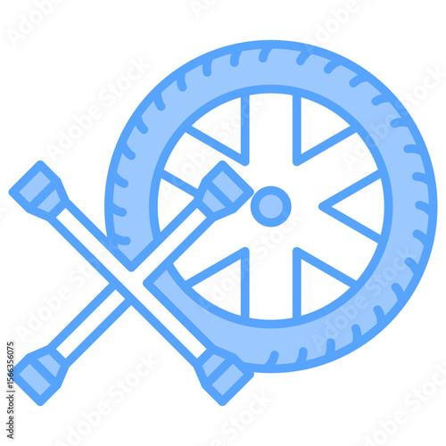 Tire Service Blue Icon