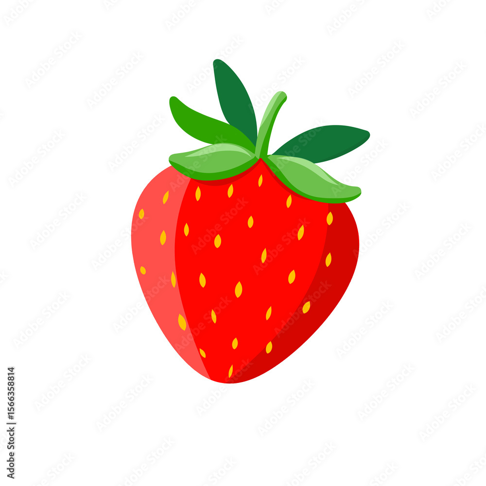 Fototapeta premium Simple Strawberry Cartoon Illustration