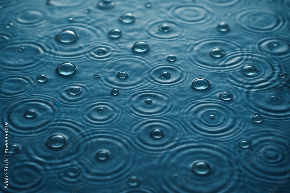 A Close-Up of Water Droplets on a Smooth Surface A Close-Up of Water Droplets on a Smooth Surface