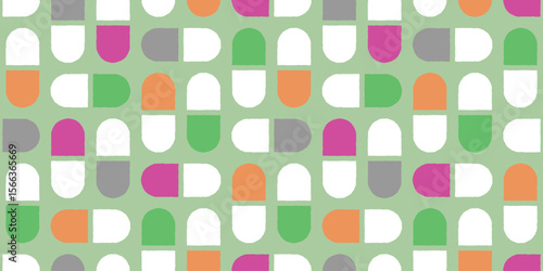 カプセルのシームレスパターン・背景素材
Seamless Pattern of capsule Background Design.