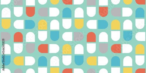 カプセルのシームレスパターン・背景素材
Seamless Pattern of capsule Background Design.