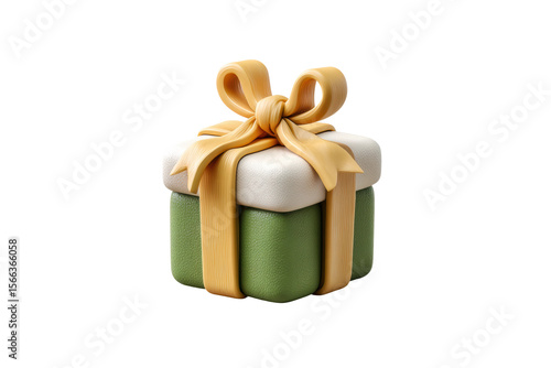 PNG Green gift box with yellow bow
