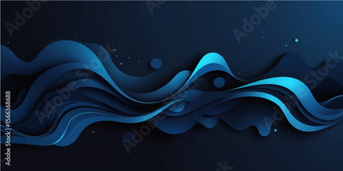 Abstract blue background with swirling lines and stars, evoking a watery, winter, or ocean design
