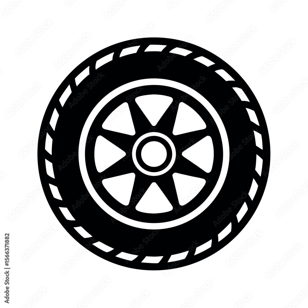 Fototapeta premium Motorcycle Tire Bike Icon Design