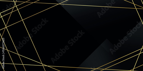 Black background with Shiny golden lines. black gold luxury background