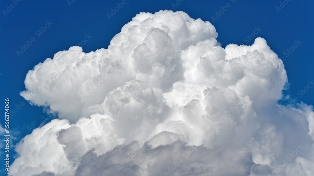 Naklejka premium Tranquil cumulus cloud formation under daylight sky, capturing summer's vast openness