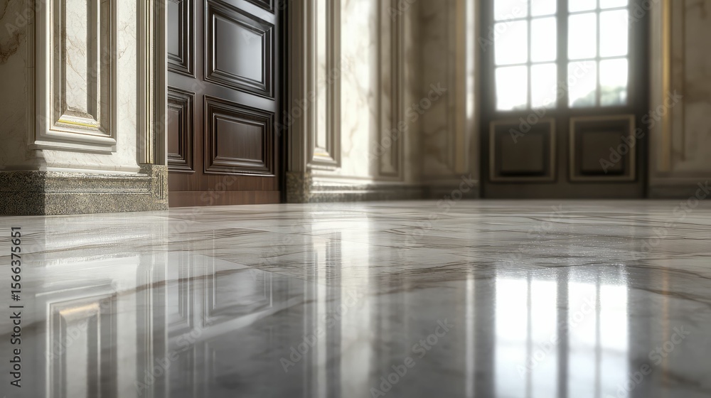 Fototapeta premium hardwood floor and wall