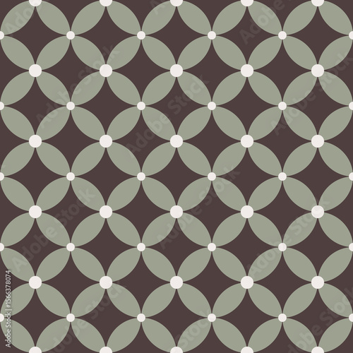 Seamless vector pattern inspired by traditional Indonesian Batik Kawung motif. Cultural ethnic design with geometric floral shapes, suitable for fabric, wallpaper, or decorative backgrounds.