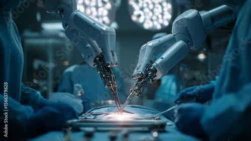 Wallpaper Mural robotic arms assembling microchips in a clean manufacturing lab, high precision and futuristic automation Torontodigital.ca