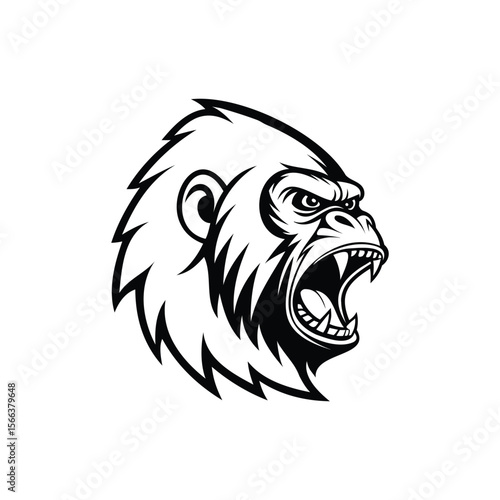 Wallpaper Mural angry gorilla logo on white background,vector Torontodigital.ca