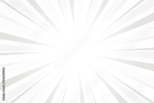 Platinum gray sunburst background. Abstract sun light rays background. Comic ray backdrop.
