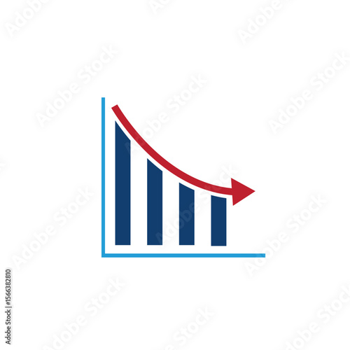 Growth bar icon trading flat style illustration