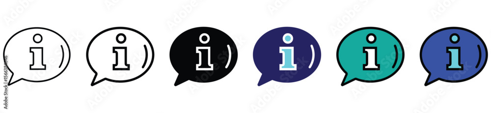 Information Chat Bubble Icons in Multiple Styles and Colours – Info Symbol Vector Set
Information Chat Bubble Icons in Multiple Styles and Colours – Info Symbol Vector Set