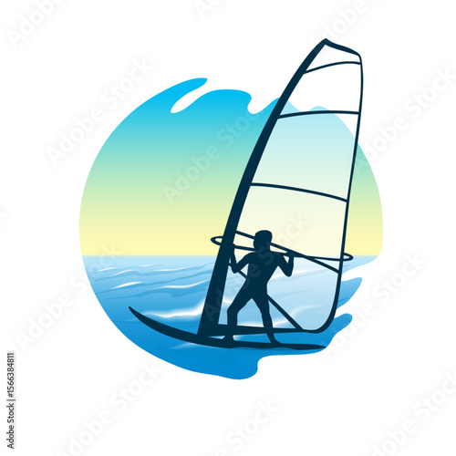 surfing icons set with people..