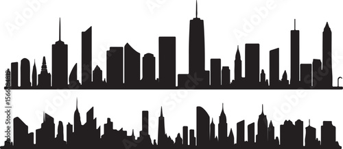 Urban Skyline Black Silhouette