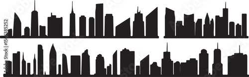 Urban Skyline Black Silhouette