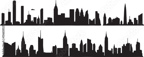 Urban Skyline Black Silhouette