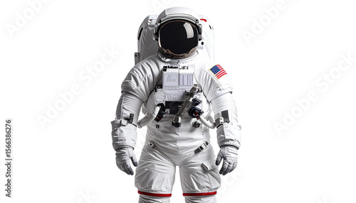Astronaut in Spacesuit, White Background
