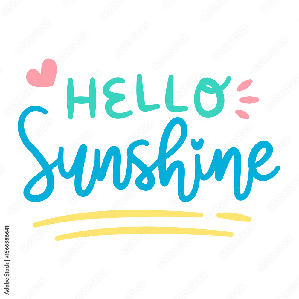 Hello sunshine Handwritten Lettering Doodle Hello sunshine Handwritten Lettering Doodle