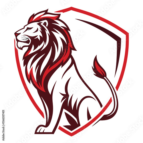 Majestic lion within a shield