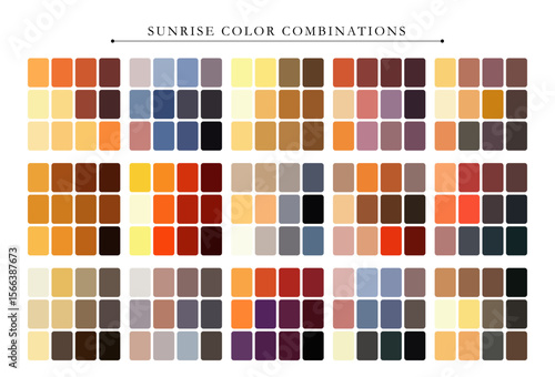 Vibrant sunrise color palette with warm gradients, perfect for nature, design, and digital artworks.