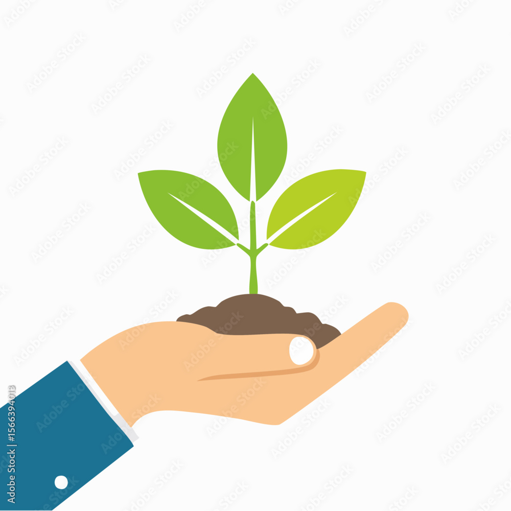 Protecting Our Planet A Hand Holding a Growing Plant Protecting Our Planet A Hand Holding a Growing Plant