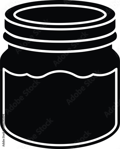 Glass jar filled with homemade preserves