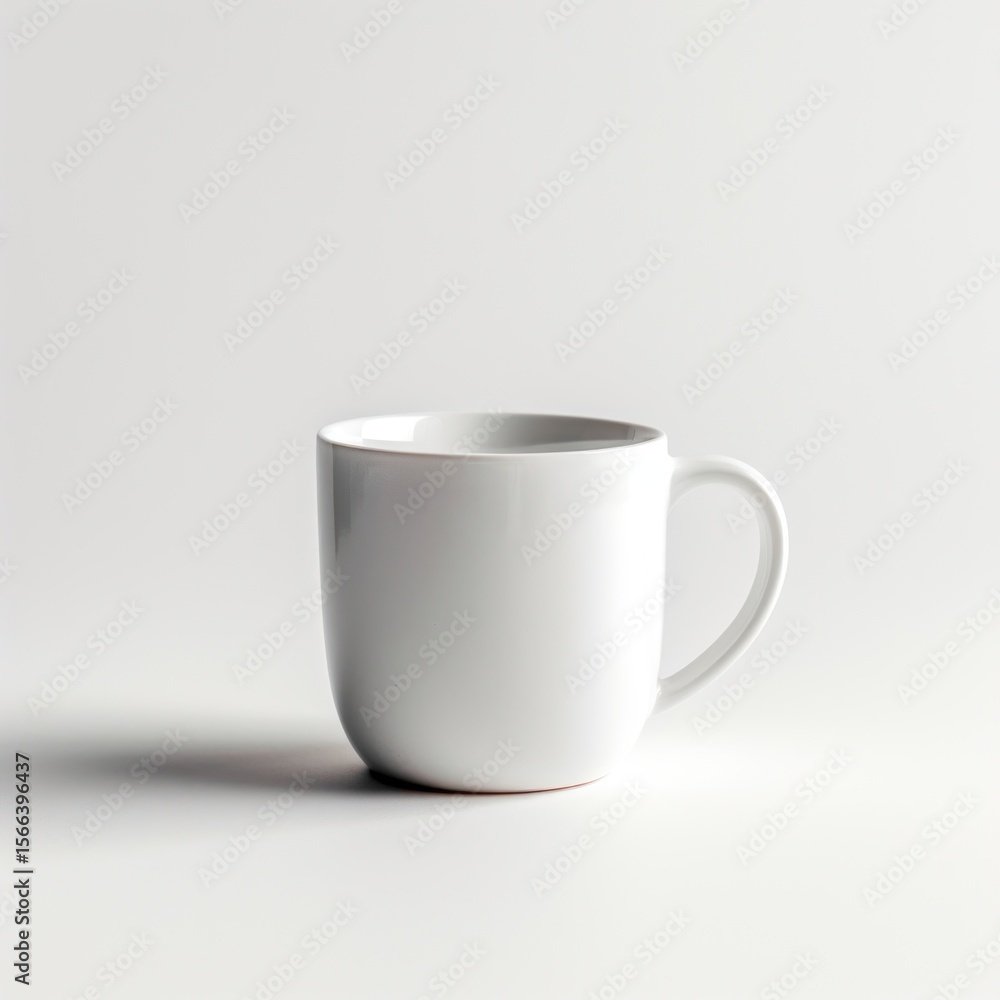 Fototapeta premium Empty white mug on a plain background.