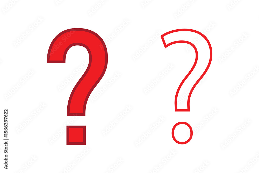 Question mark icon flat red round button vector illustration. Question mark icon flat red round button vector illustration.