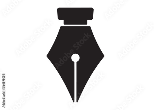 pen tool logo silhouette vector, pen tool icon logo vector design, fountain pen tool logo vector, black writing pen tool logo vector silhouette, Pen nib logo silhouettes vector on a white background 